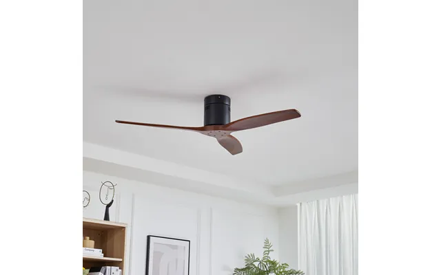 Vindur Ceiling Fan, Black, Wood, Dc, Quiet - Lucande