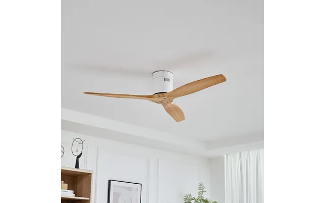 Vindur Ceiling Fan, White, Wood, Dc, Quiet - Lucande