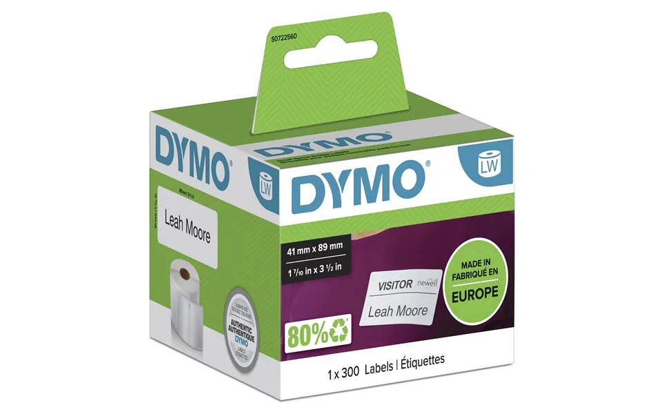 Dymo 11356 S0722560 Directlabel-etikettes White 89mm X41mm For Dymo 40