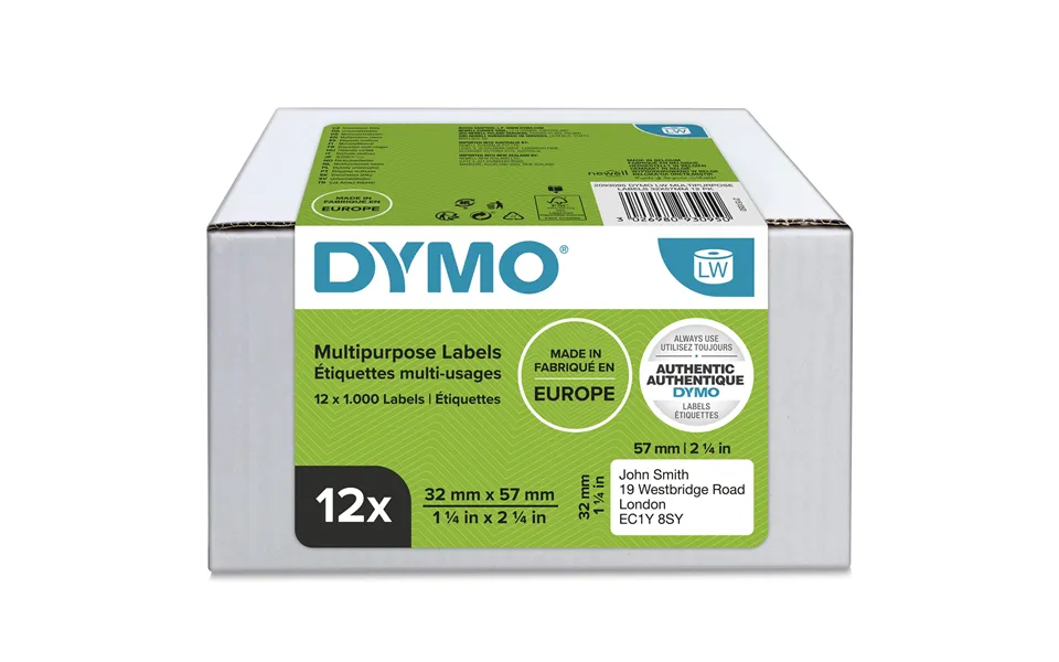 Dymo 2093095 Directlabel-etikettes 57mm X32mm Pack 12 For Dymo Lw 550