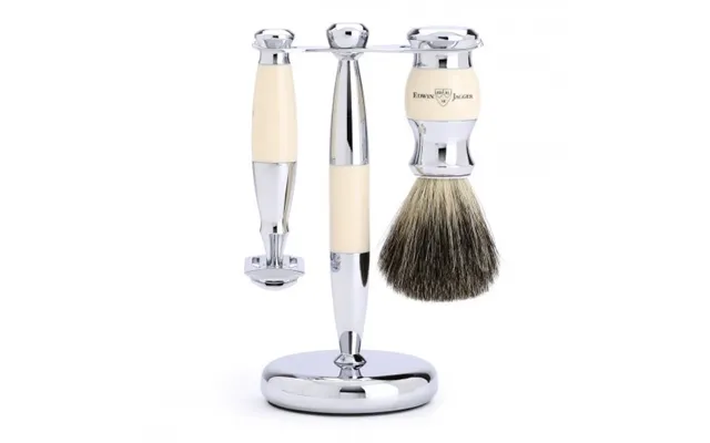 Edwin Jagger Double Edge De 3 Piece Shaving Set Ivory