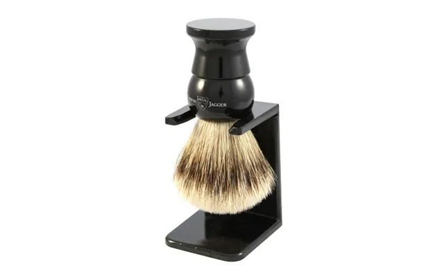 Edwin Jagger English Imitation Ebony Super Badger Shaving Brush With Stand Large
