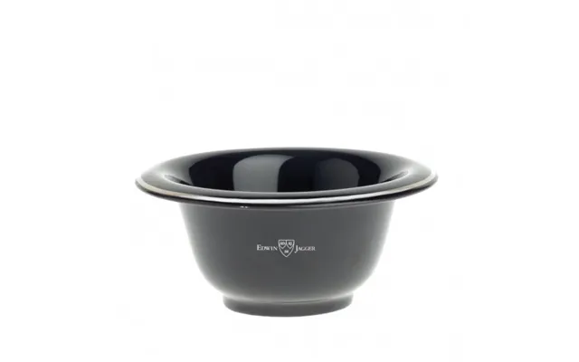 Edwin Jagger Porcelain Shaving Bowl With Chrome Rim Black