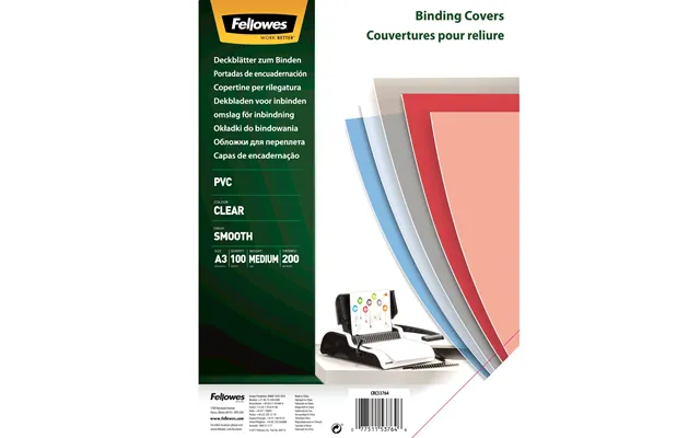 Fellowes 53764 Binding Cover A3 Pvc Transparent 100 Pc S