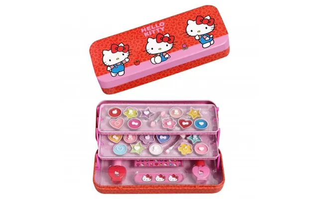 Hello Kitty Makeup Tin With 3 Folding Trays 1pcs