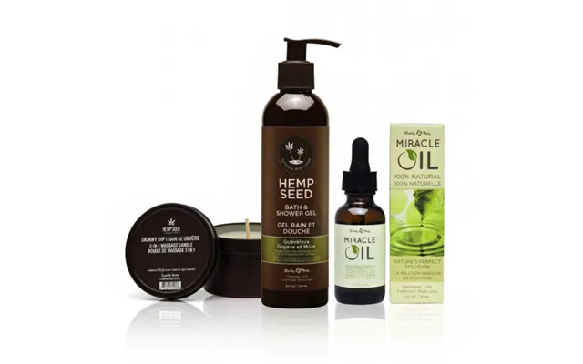 Hemp Seed Body Oil - Massage Candle And Bath & Shower Gel Set product image