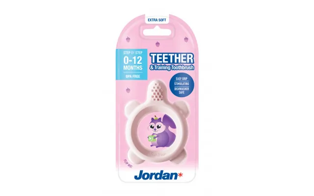 Jordan Teether And Training Toothbrush Extra Soft Pink
