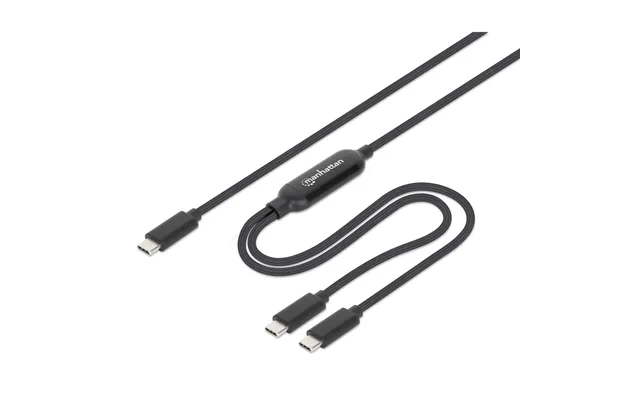 Manhattan Dual Usb-c To Usb-c Charging Cable. 100w. 2m. Male To Two Ma