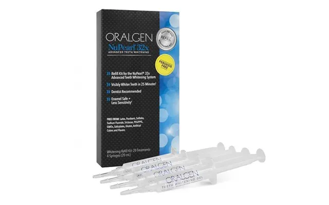 Oralgen Nupearl 32x Peroxide-free Advanced Teeth Whitening System Refill Kit 4x5ml