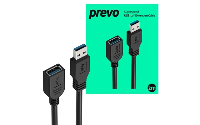 Prevo Usbm-usbf-2m-3.0 Usb Cable Usb 3.2 Gen 1 3.1 Gen 1 Usb A Black