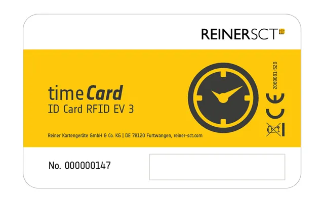 Reiner Sct Timecard Premium Card Mifare Desfire Ev3 Rfid Tag Black