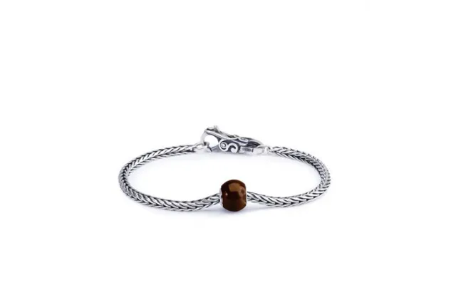 Trollbeads Round Garnet Sterling Silver Bracelet With Soft Wind Of Change Lock 19cm