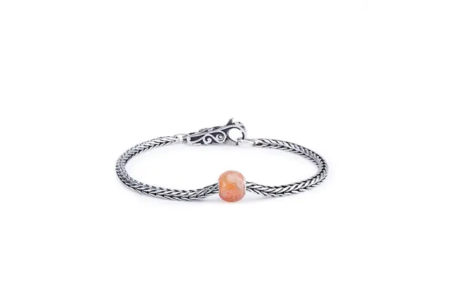 Trollbeads Round Sunstone Sterling Silver Bracelet With Soft Wind Of Change Lock 19cm