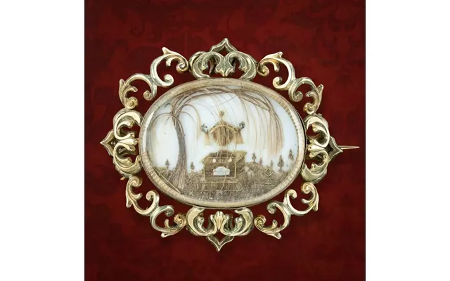 Antique Georgian Memento Mori Mourning Brooch 18ct Gold product image