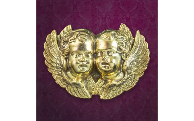 Antique Victorian Cherub Brooch Gold Gilt product image