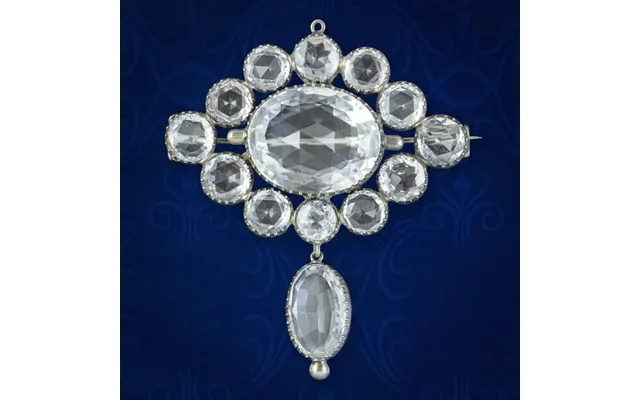 Antique Victorian Rock Crystal Brooch Silver product image