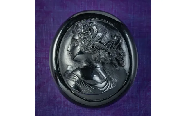 Victorian Style French Jet Cameo Brooch product image