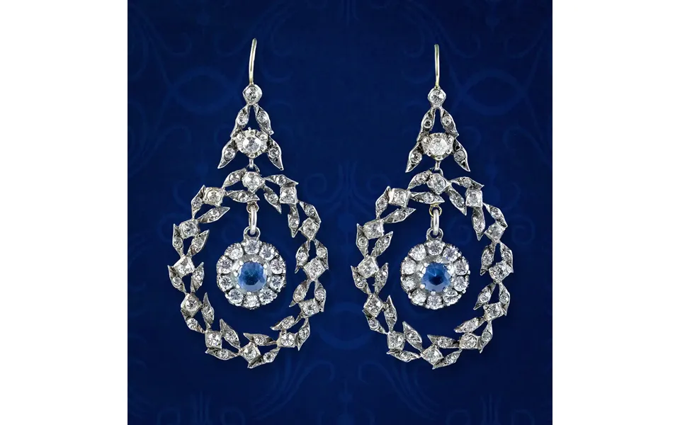 Vintage Paste Drop Earrings Victorian Revival Silver Gold Wires