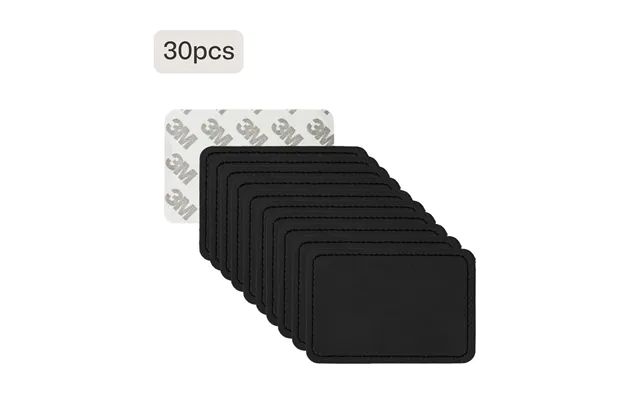 Blank Rectangular Pu Leather Labels Tags 30pcs - Black