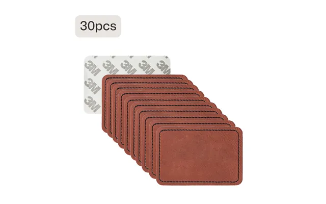Blank Rectangular Pu Leather Labels Tags 30pcs - Brown