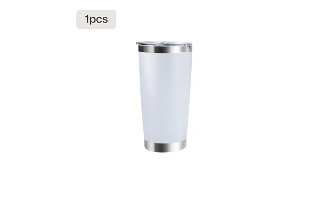 Coated Stainless Steel Tumbler With Lid 1pcs 2pcs - White 1 Pcs