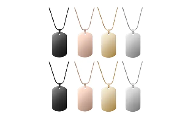 Stainless Steel Army Pendant Necklace Dog Tag 8 Pcs