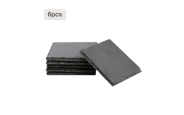 Stone Slate Coasters Square Black 6pcs 24pcs - 6 Pcs