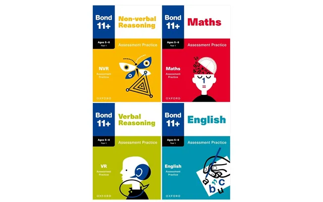 Bond 11 Maths English Verbal & Non-verbal Reasoning 4 Books Collection Set - Ages 5-6