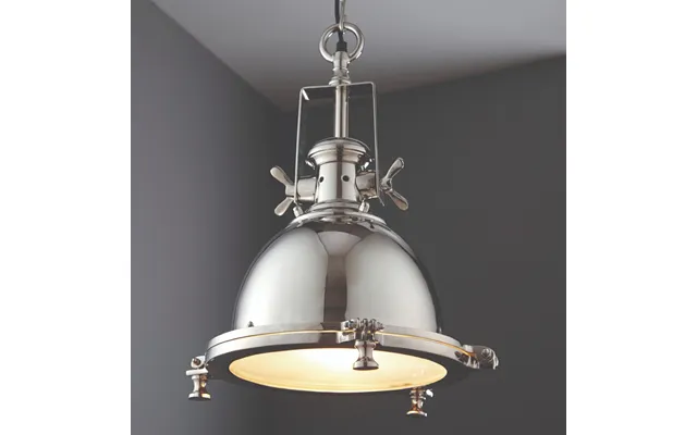 1 Light Ceiling Pendant Light In Bright Nickel And Sandblasted Glass product image