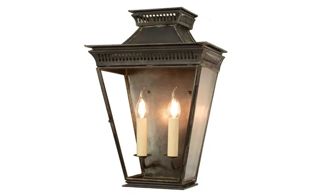 493a Large Pagoda 2 Light Exterior Wall Light - Product Finish Light Antique product image