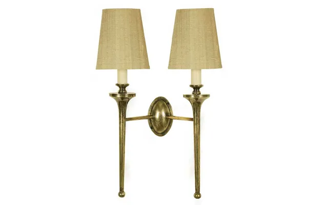 721t Grosvenor 2 Light Brass Wall Light With Optional Shade - Product Finish Light Antique-shades With Black Shade