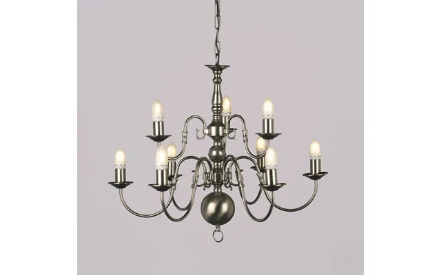 Bf00350 6 3 Ab Flemish 9 Light Pewter Chandelier Ceiling Light