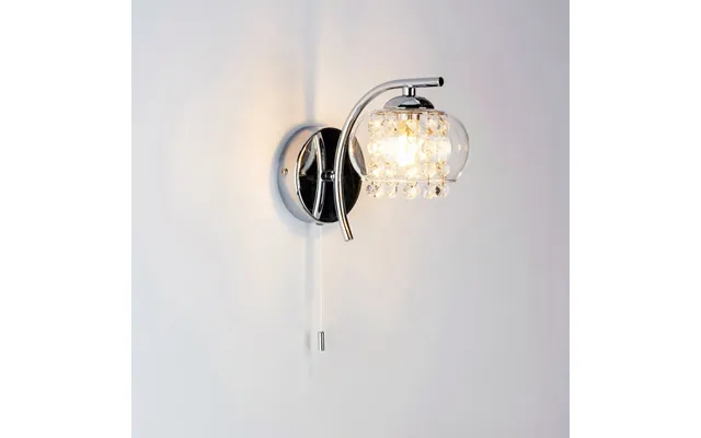 Dar Elm0750 Elma 1 Light Wall Light In Chrome With Glass Shade