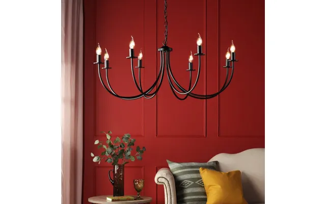 Dar Lighting Becca 8 Light Pendant Matt Black Fitting Only