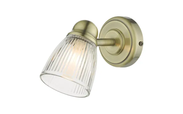 Dar Lighting Ced0775 Cedric Single Spotlight In Antique Brass With Glass Shade Ip44