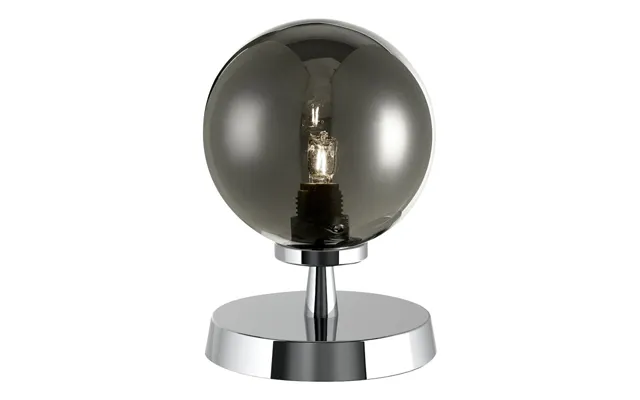 Dar Lighting Esb4150-01 Esben Touch Table Lamp In Polished Chrome With Smoked Glass