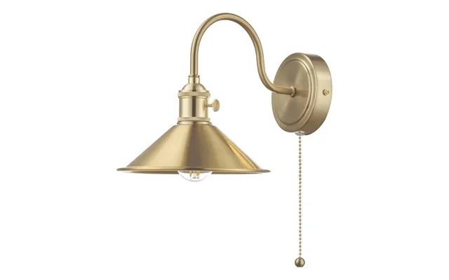 Dar Lighting Hadano Single Wall Light In Natural Brass Finish With Brass Shade