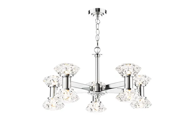 Dar Lighting Tiana 10 Light Armed Ceiling Pendant Light In Polished Chrome Finish