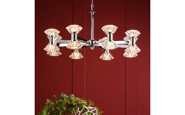 Dar Lighting Tiana 16 Light Armed Ceiling Pendant Light In Polished Chrome Finish