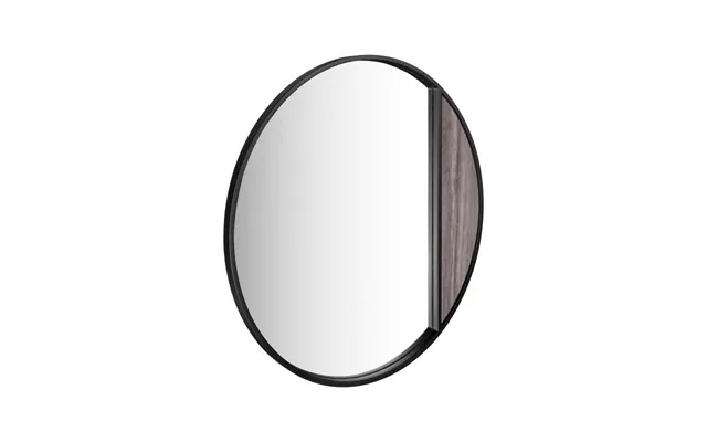 Dar Wisebuys Rasmus Mirror In Brown Stone Veneer And Matt Black 50cm