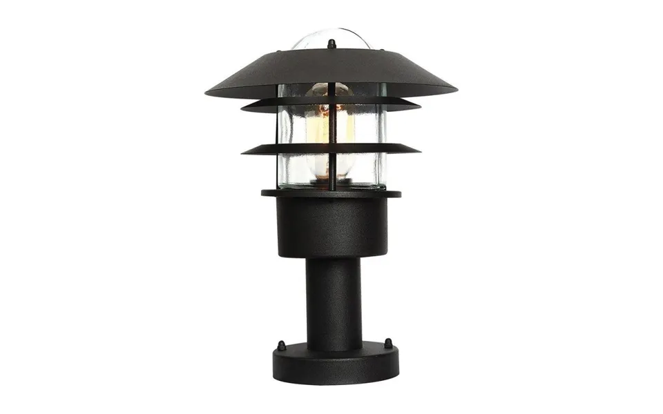 Elstead Helsingorpedbk Helsingor 1 Light Outdoor Pedestal Lantern In Black
