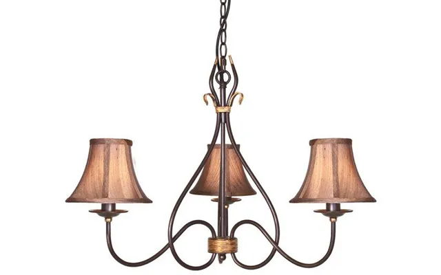Elstead Wm3 Rust Gold Windemere Wrought Iron 3 Light Chandelier