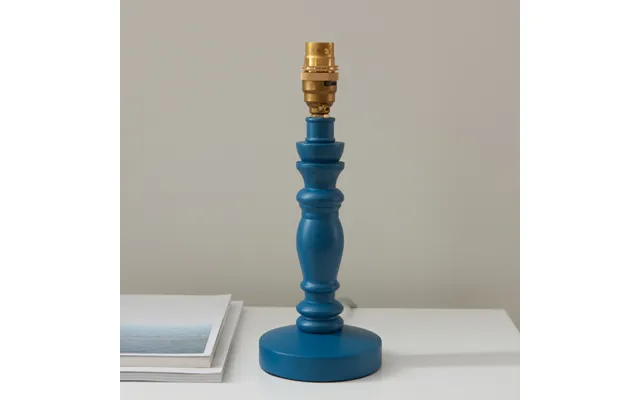 Endon 111523 Bibury Table Lamp Base In Satin Marlin Blue And Aged Brass