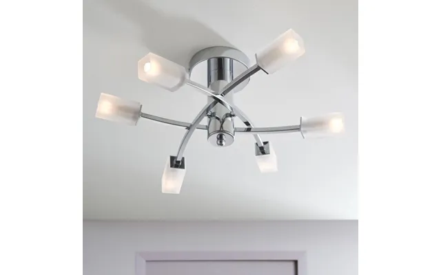 Endon 146-6ch 6 Light Semi-flush Light In Polished Chrome