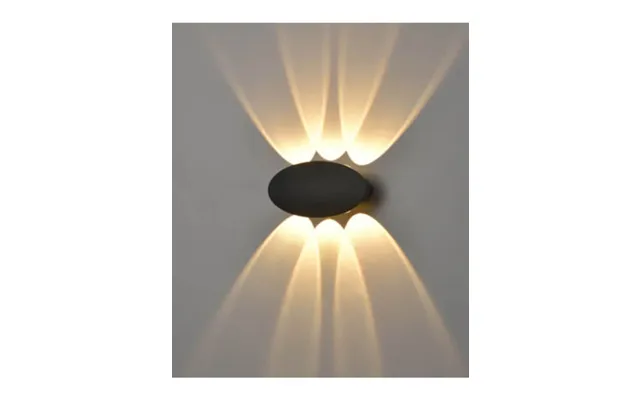 Franklite Ext6630 Aura Outdoor Oval Wall Light In Black Finish Ip54 Ext6630