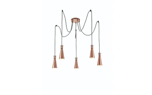 Franklite Fl2432-5 Happy 5 Light Ceiling Cluster Light In Satin Copper Finish