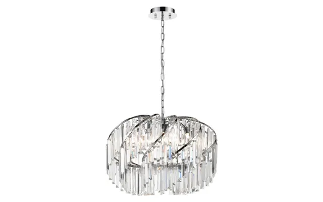 Franklite Pirouette 12 Light Ceiling Pendant Light In Chrome With Crystal Glass Fl2412-12