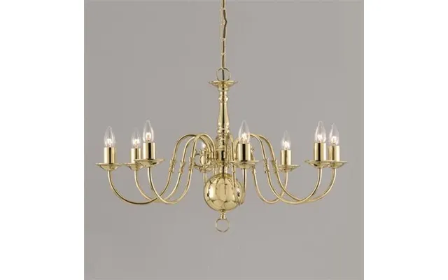 Impex Traditional Flemish 8 Light Ceiling Light Chandelier - Finish Polished Brass