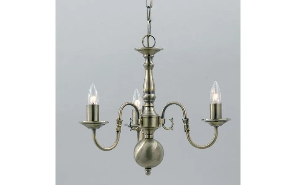 Impex Traditional Flemish Style 3 Light Chandelier Ceiling Light - Product Finish Pewter