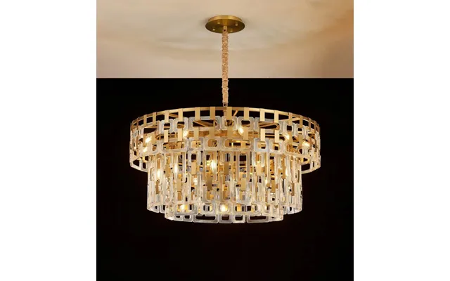 Italica 100 Cm 3 Tier Round Pendant In Matt Gold Finish With Clear Glass